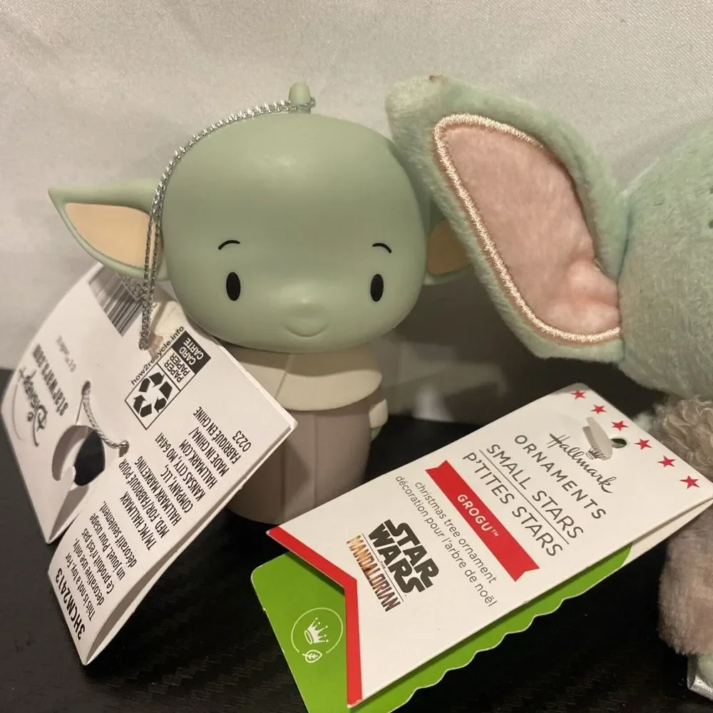 Hallmark Star Wars Mandalorian Grogu Baby Yoda Christmas Tree Ornaments 2023‎ X2
